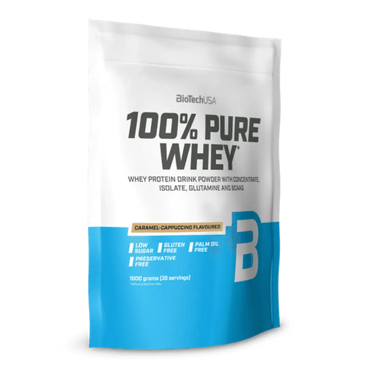 100% Pure Whey 1000g-Whey Protein-BioTech USA-Karamell Cappuchino-Maniac-Sports