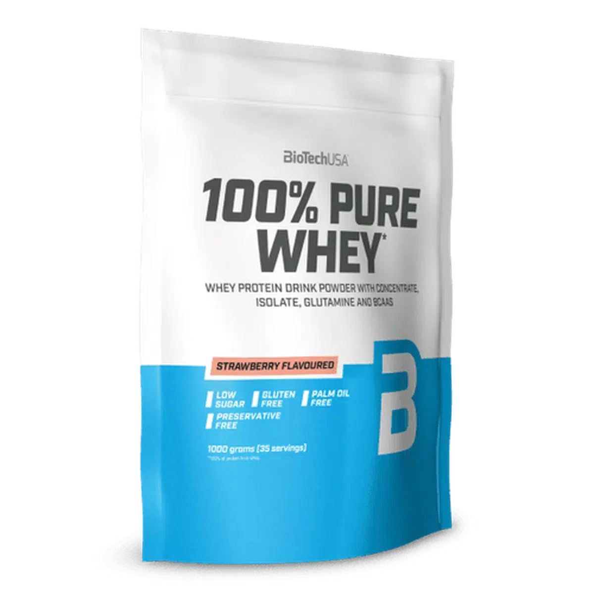 100% Pure Whey 1000g-Whey Protein-BioTech USA-Strawberry-Maniac-Sports