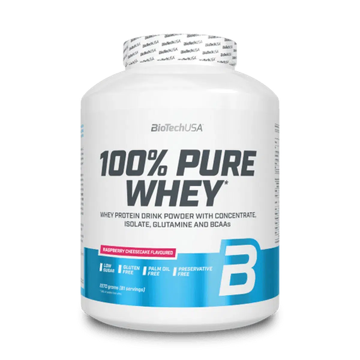 100% Pure Whey 2270g-Whey Protein-BioTech USA-Raspberry Cheesecake-Maniac-Sports