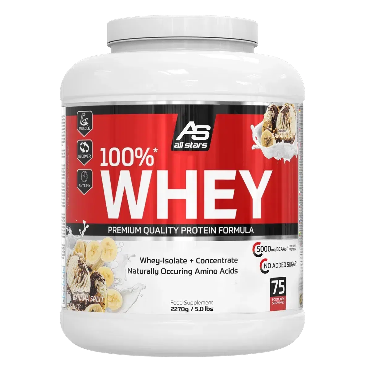 100% Whey Protein 2270g Dose-Whey Protein-All Stars-Banana Split-Maniac-Sports
