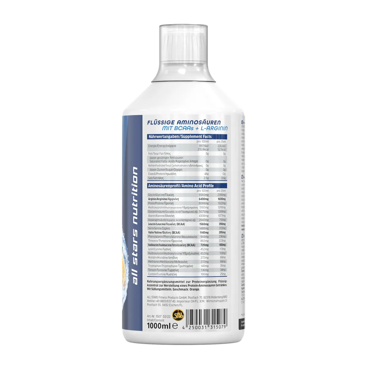 Amino Liquid 1000ml-BCAA-All Stars-Orange-Maniac-Sports