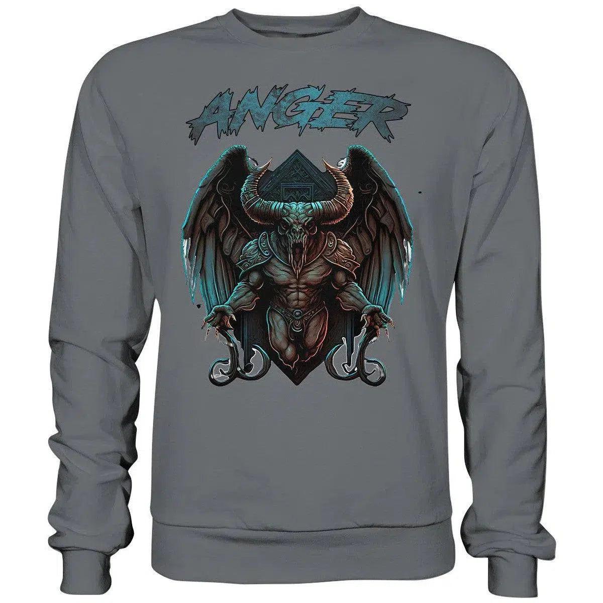 Anger Sweatshirt-Sweatshirts-maniac-sports-Steel Grey (Solid)-S-Maniac-Sports
