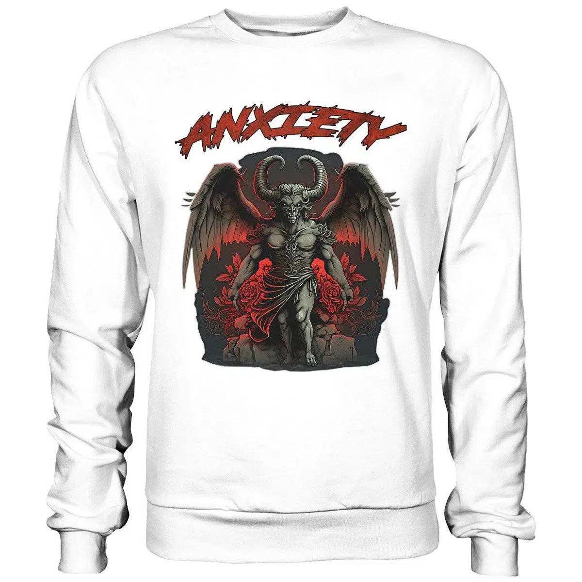 Anxiety Sweatshirt-Sweatshirts-maniac-sports-Arctic White-S-Maniac-Sports