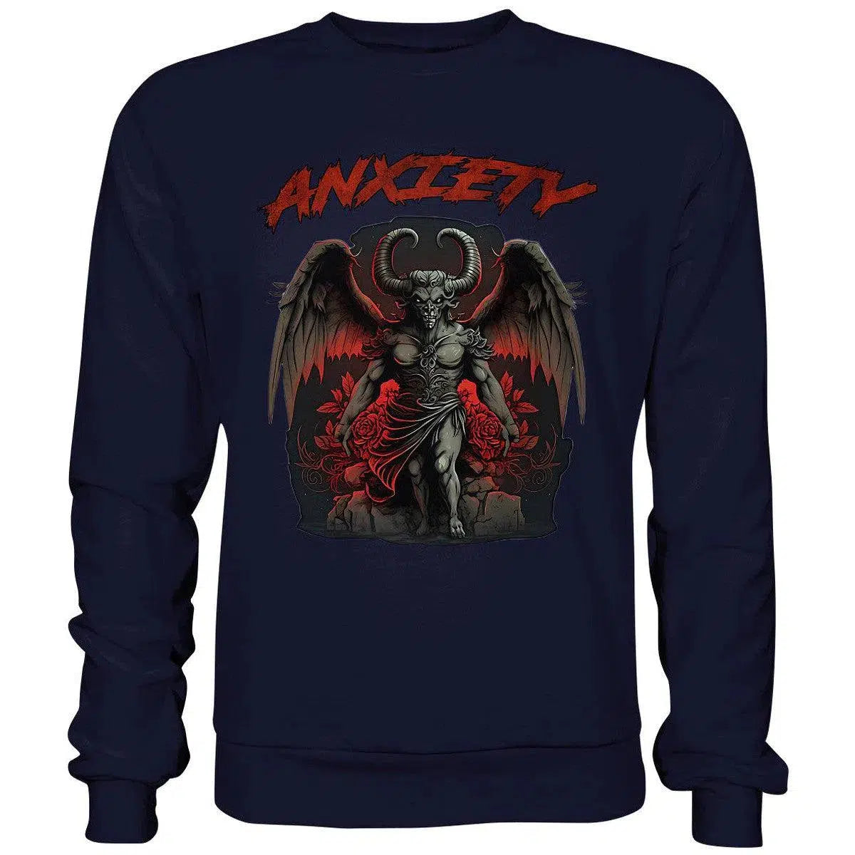 Anxiety Sweatshirt-Sweatshirts-maniac-sports-Oxford Navy-S-Maniac-Sports