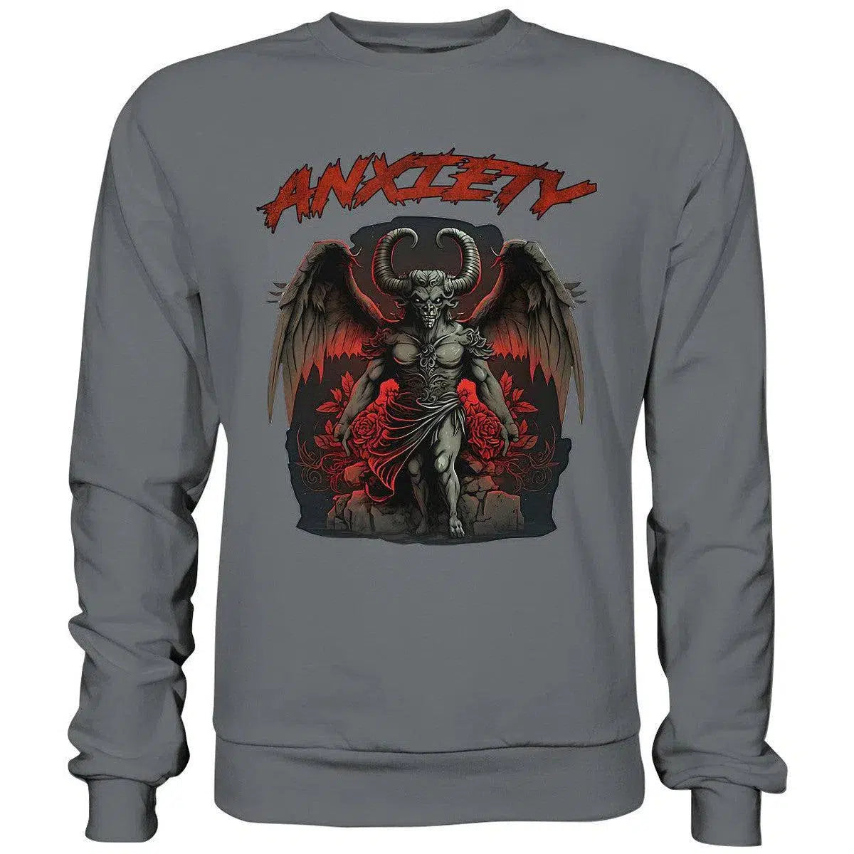 Anxiety Sweatshirt-Sweatshirts-maniac-sports-Steel Grey (Solid)-S-Maniac-Sports