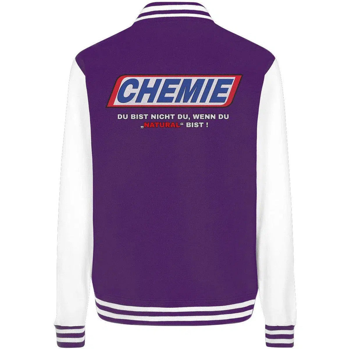 CHEMIE Du bist nicht du, wenn du "NATURAL" bist! College Jacket-Jacken/ Zipper-maniac-sports-Purple/White-XS-Maniac-Sports