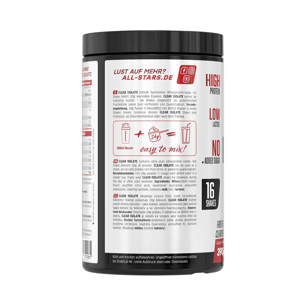 Clear Isolate Whey Protein 390g-Clear Protein-All Stars-Cherry-Maniac-Sports