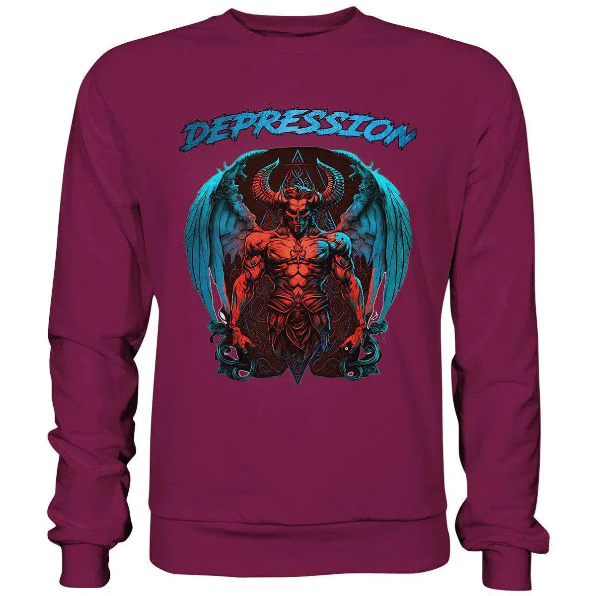 Depression Sweatshirt-Sweatshirts-maniac-sports-Burgundy-S-Maniac-Sports