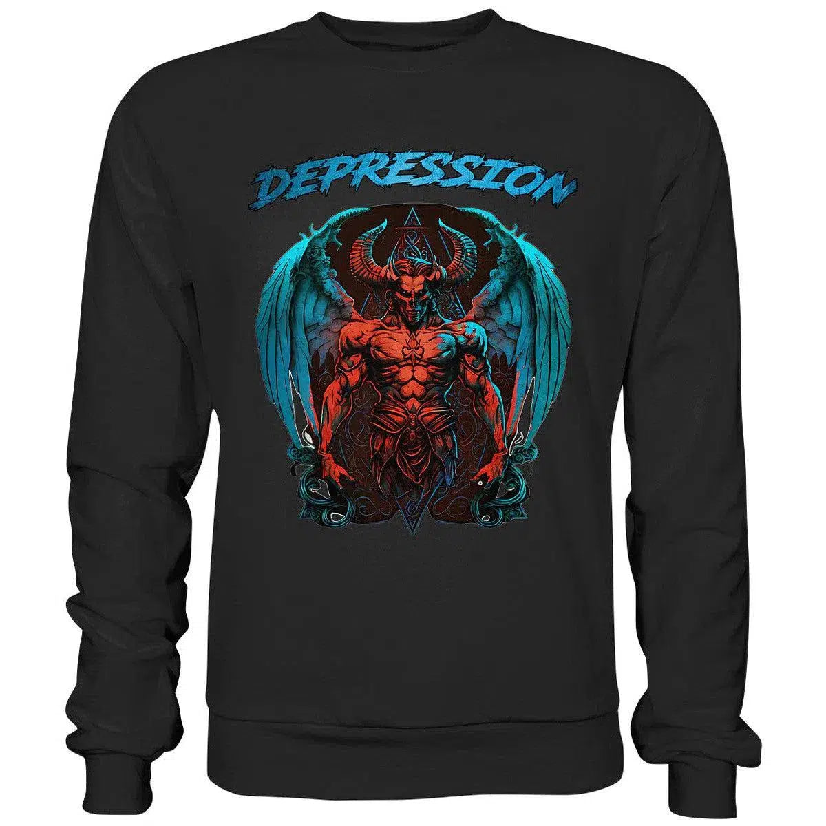 Depression Sweatshirt-Sweatshirts-maniac-sports-Jet Black-S-Maniac-Sports