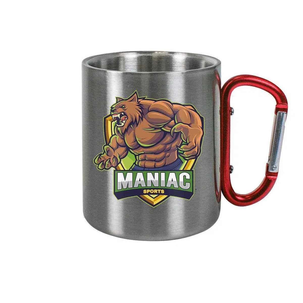 Edelstahl Tasse-Trinkgefäße-maniac-sports-Silber Metallic-330ml-Maniac-Sports