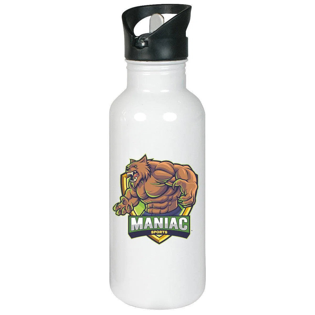Edelstahl-Trinkflasche-Trinkgefäße-maniac-sports-White glossy-600ml-Maniac-Sports