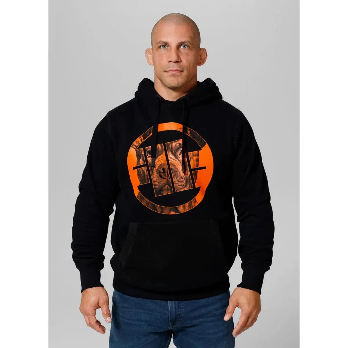 Herren Hoodie Orange Dog 24-Hoodie-PIT BULL WEST COAST-XS-Maniac-Sports