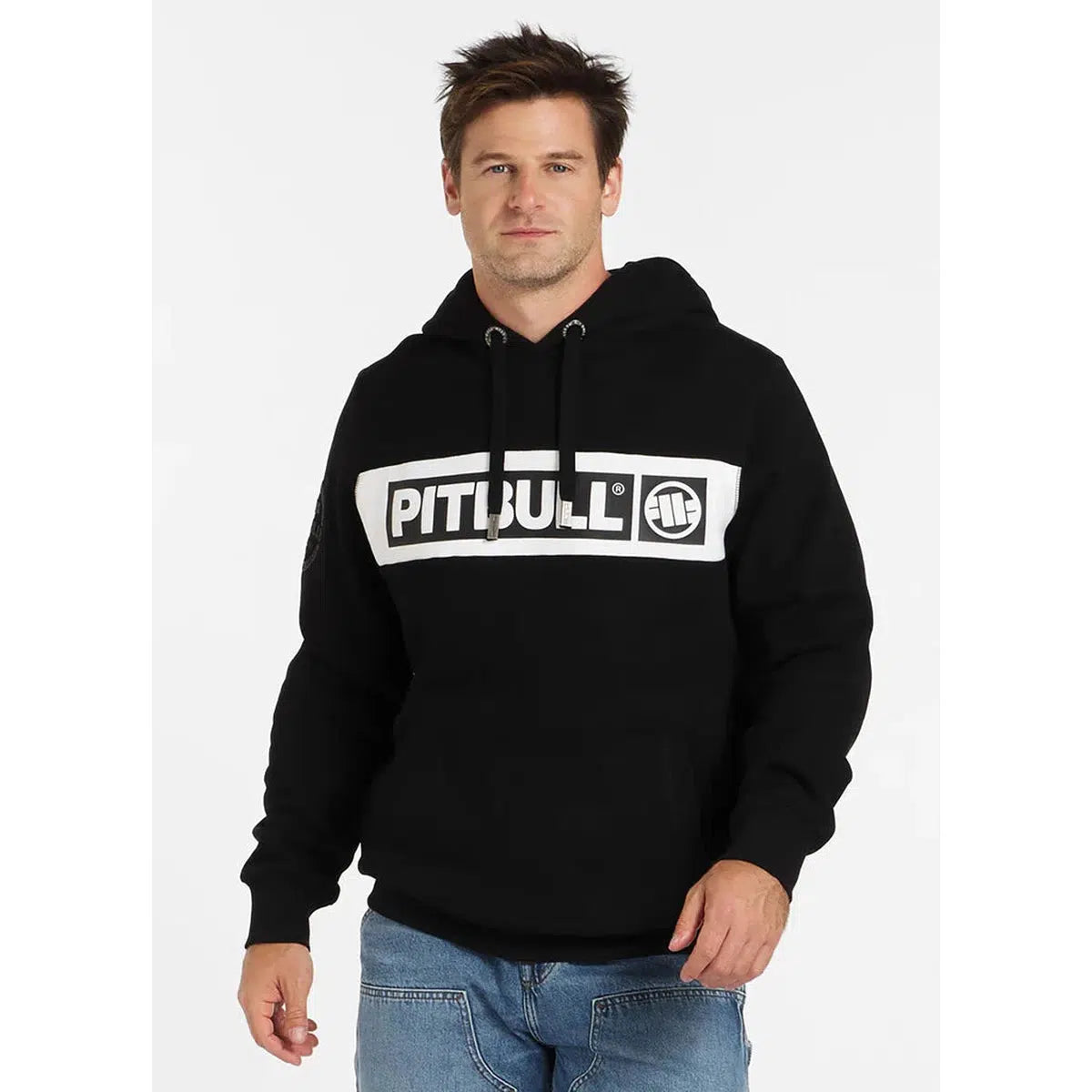 Herren Hoodie Sherwood-Hoodie-PIT BULL WEST COAST-Schwarz-S-Maniac-Sports