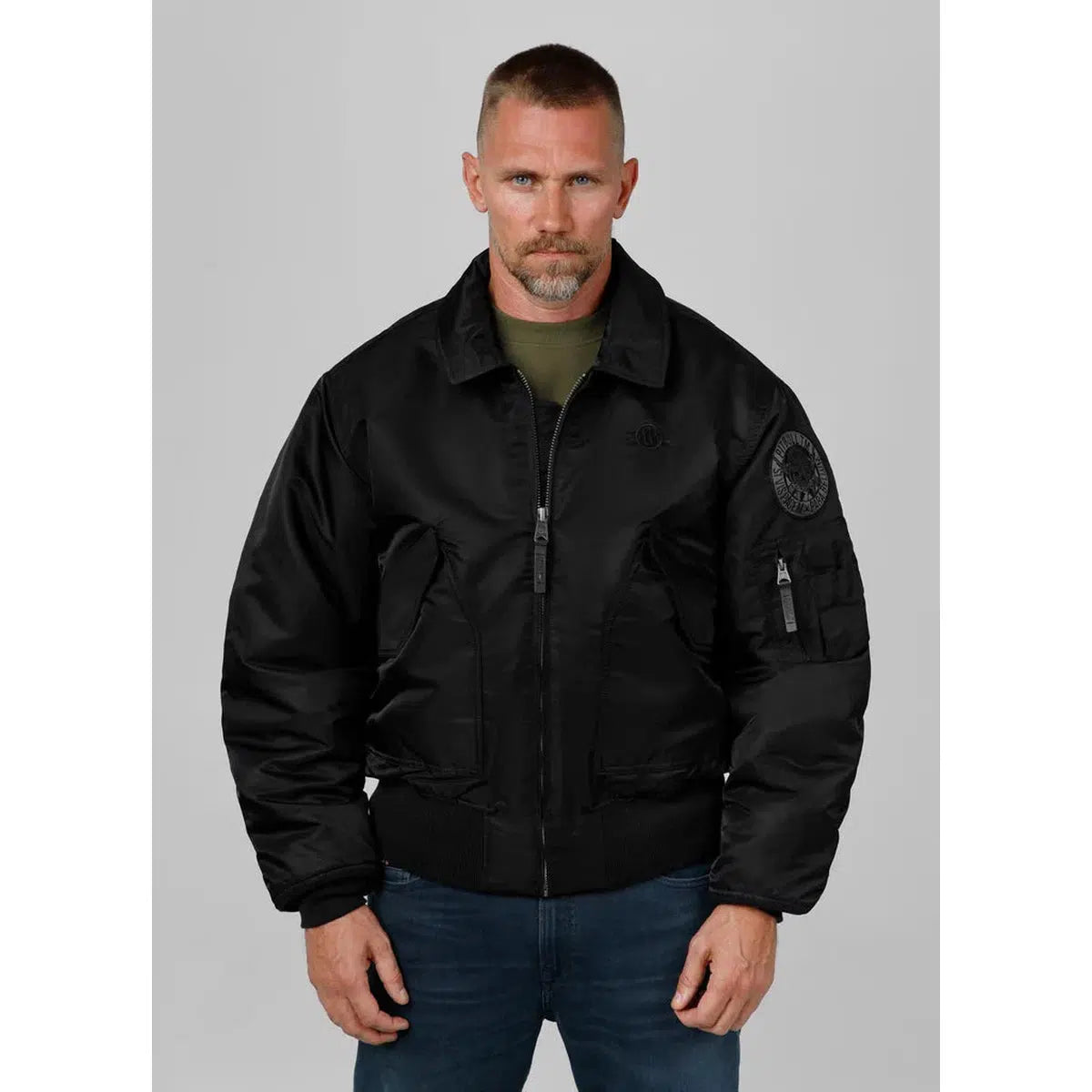 Herren übergangsjacke CWU-Jacken/ Zipper-PIT BULL WEST COAST-Olivgrün-S-Maniac-Sports