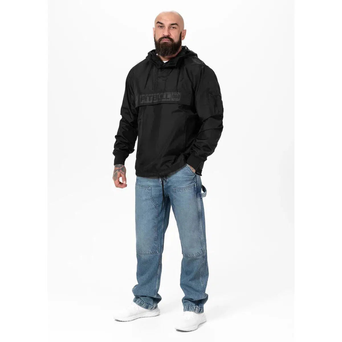 Herren übergangsjacke Känguru-Kapuzenjacke Loring-Jacken/ Zipper-PIT BULL WEST COAST-Schwarz-S-Maniac-Sports