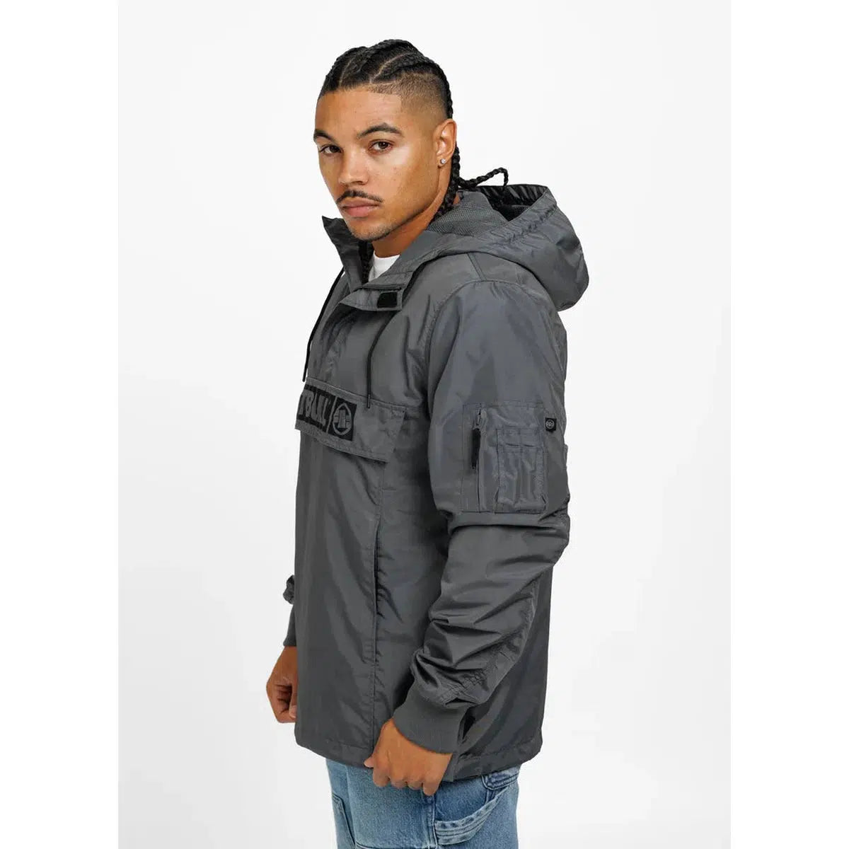 Herren übergangsjacke Känguru-Kapuzenjacke Loring-Jacken/ Zipper-PIT BULL WEST COAST-Schwarz-S-Maniac-Sports