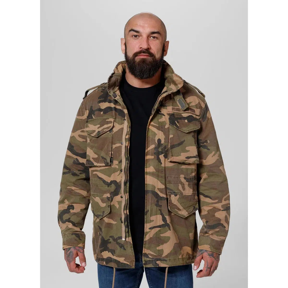 Herren übergangsjacke M65-Jacken/ Zipper-PIT BULL WEST COAST-Camo-S-Maniac-Sports