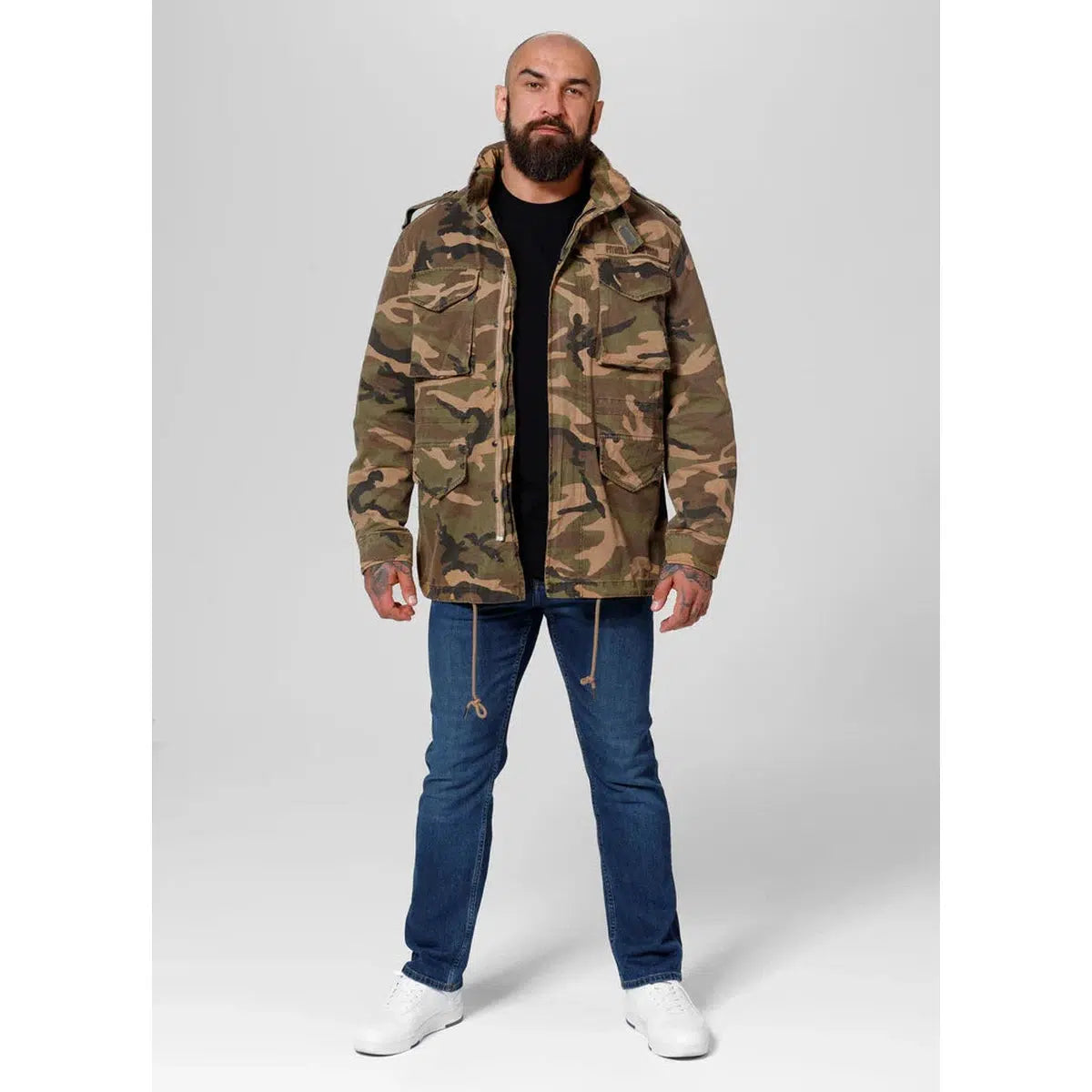 Herren übergangsjacke M65-Jacken/ Zipper-PIT BULL WEST COAST-Camo-S-Maniac-Sports