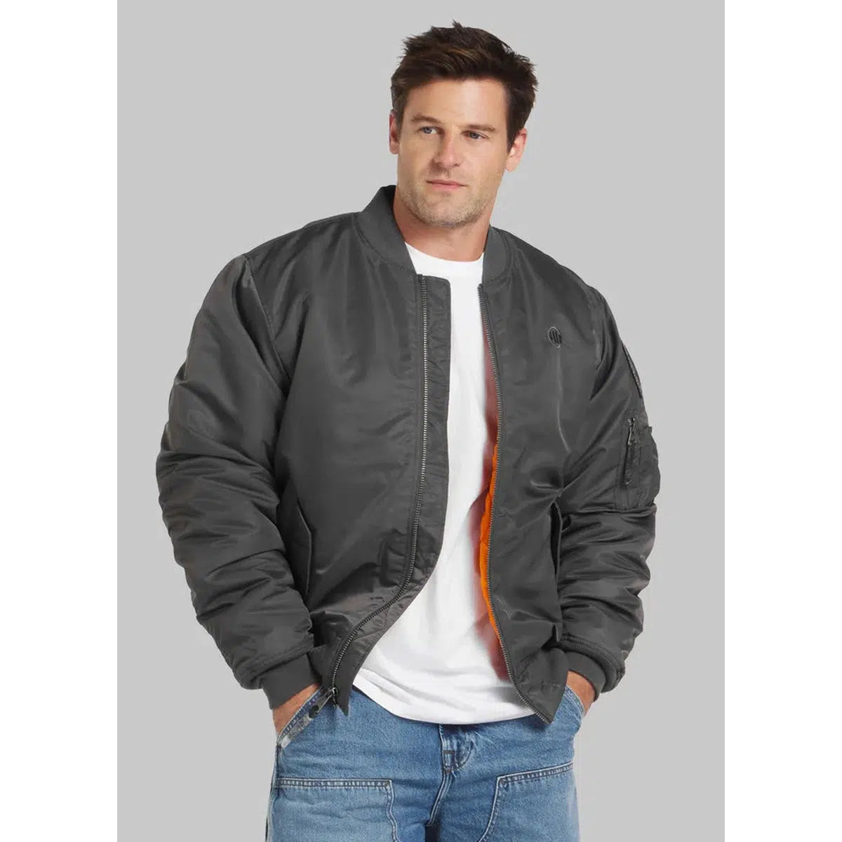 Herren übergangsjacke MA-1 Verano-Jacken/ Zipper-PIT BULL WEST COAST-Grau-S-Maniac-Sports