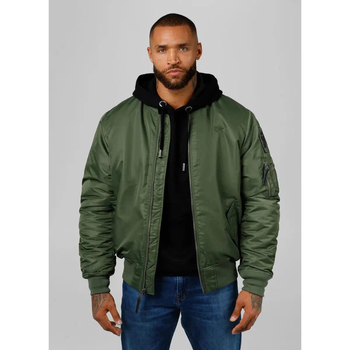 Herren übergangsjacke MA-1 Verano-Jacken/ Zipper-PIT BULL WEST COAST-Grün-S-Maniac-Sports