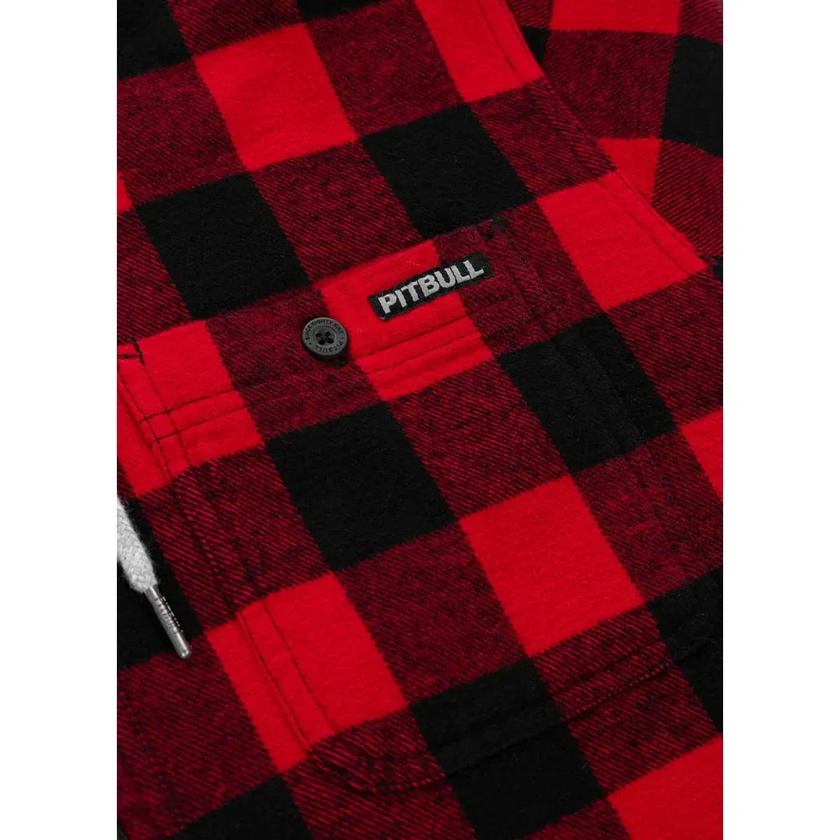 Kapuzen Flanellhemd Woodson-Jacken/ Zipper-PIT BULL WEST COAST-Rot-S-Maniac-Sports