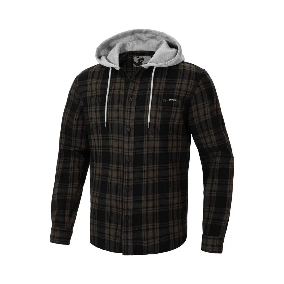 Kapuzen Flanellhemd Woodson-Jacken/ Zipper-PIT BULL WEST COAST-Rot-S-Maniac-Sports