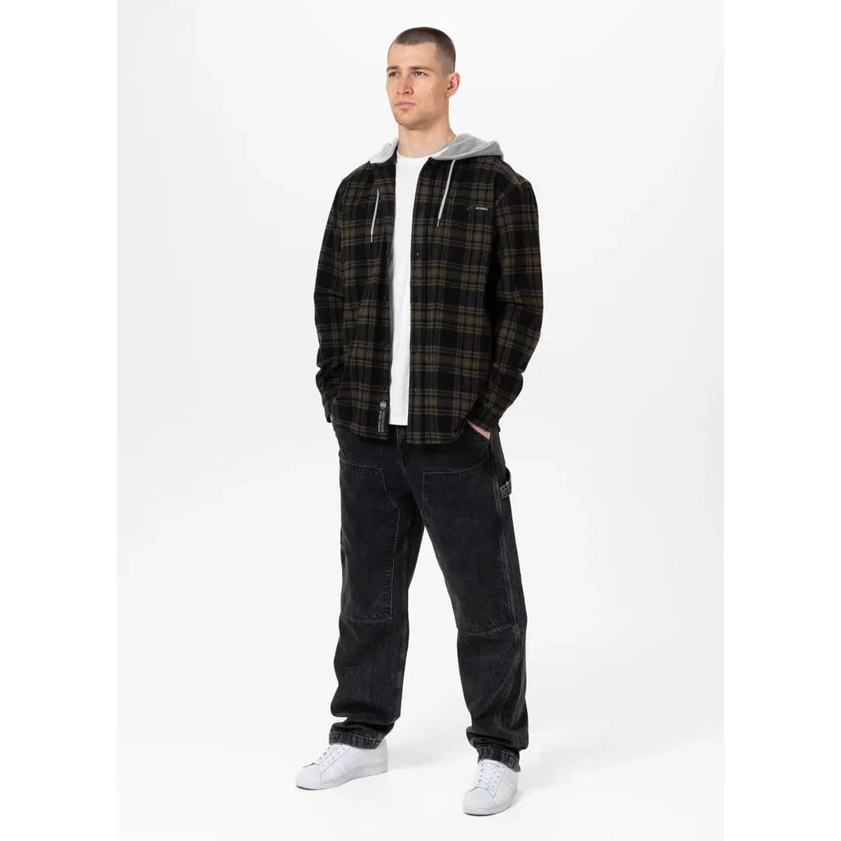 Kapuzen Flanellhemd Woodson-Jacken/ Zipper-PIT BULL WEST COAST-Rot-S-Maniac-Sports