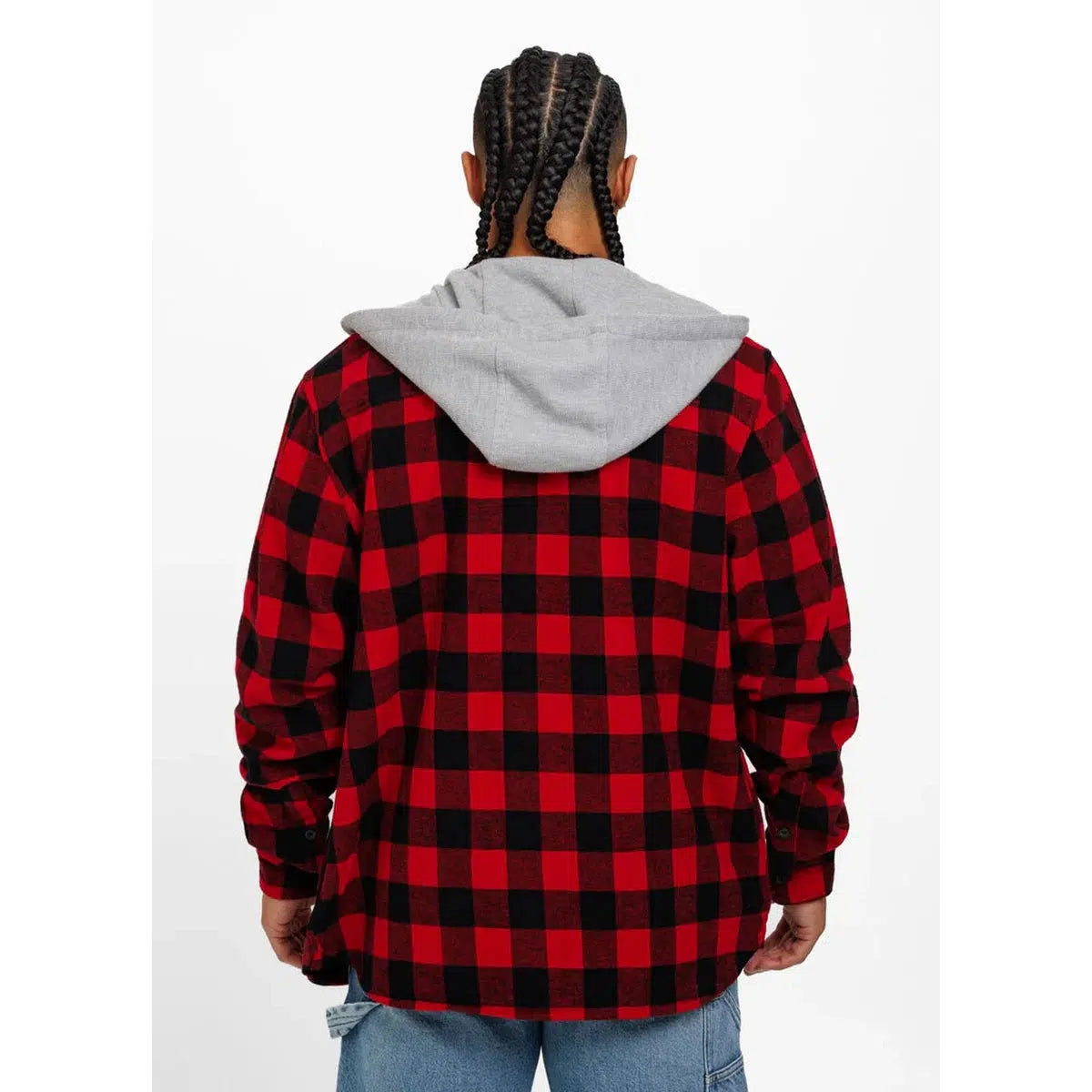 Kapuzen Flanellhemd Woodson-Jacken/ Zipper-PIT BULL WEST COAST-Rot-S-Maniac-Sports