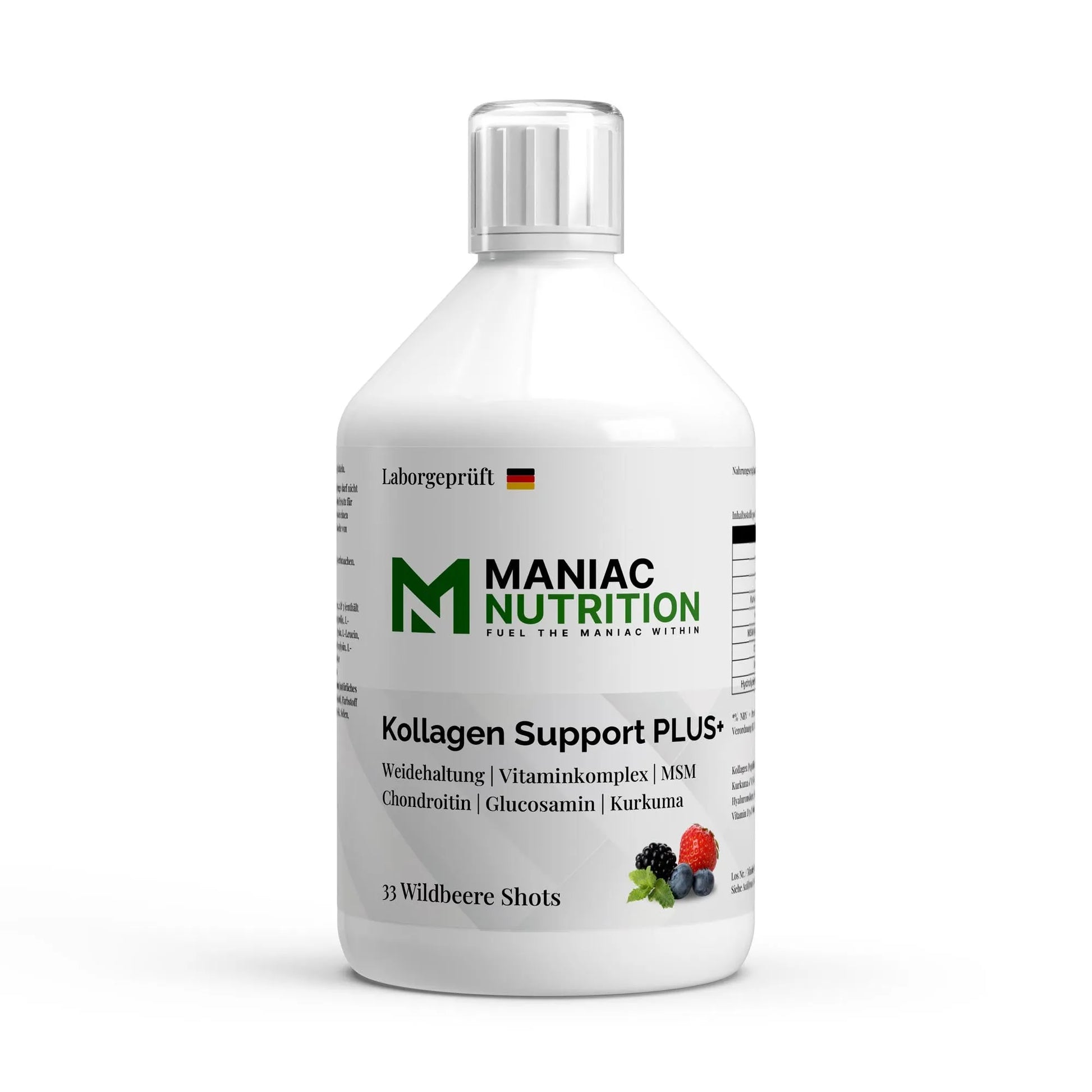 Kollagen Support PLUS+ Shots Wild Berry 500ml-Collagen-Maniac Nutrition-Maniac-Sports