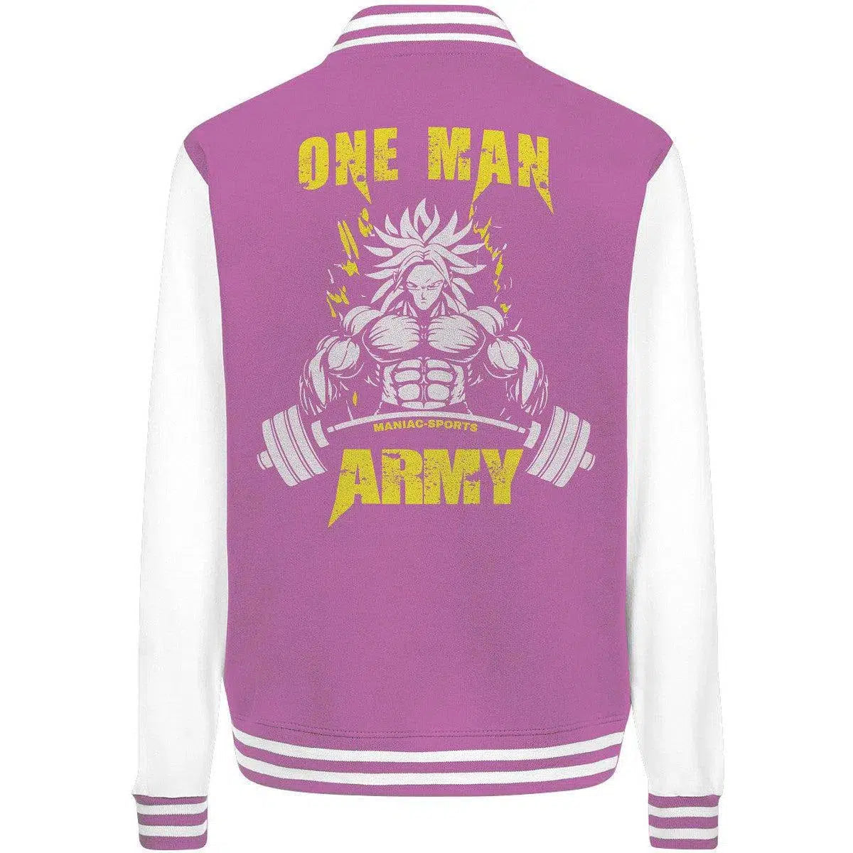 One Man Army College Jacket-Jacken/ Zipper-maniac-sports-Bubblegum/White-XS-Maniac-Sports