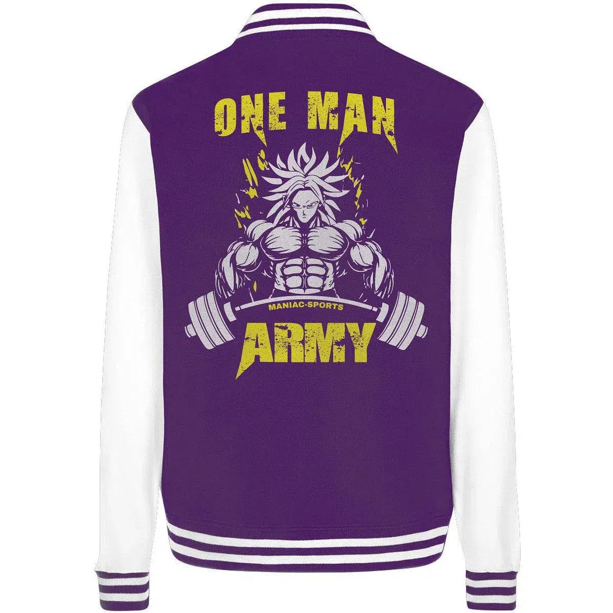 One Man Army College Jacket-Jacken/ Zipper-maniac-sports-Purple/White-XS-Maniac-Sports