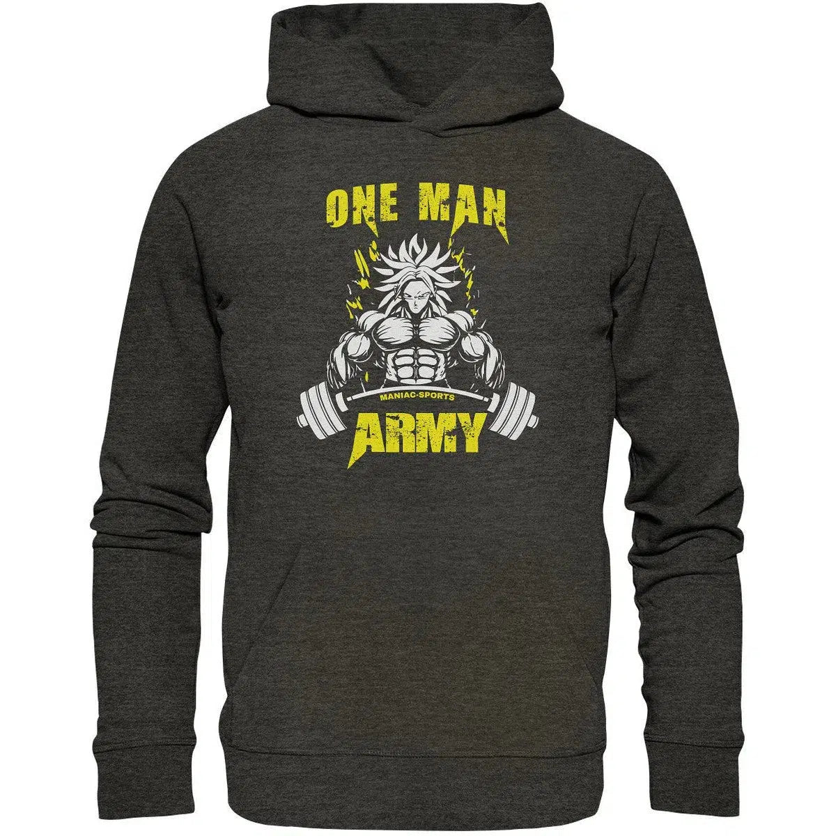 One Man Army Hoodie-Hoodies-maniac-sports-Dark Heather Grey-XS-Maniac-Sports