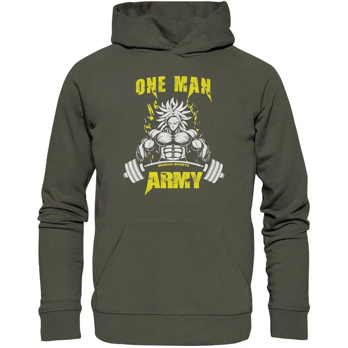 One Man Army Hoodie-Hoodies-maniac-sports-Khaki-XS-Maniac-Sports