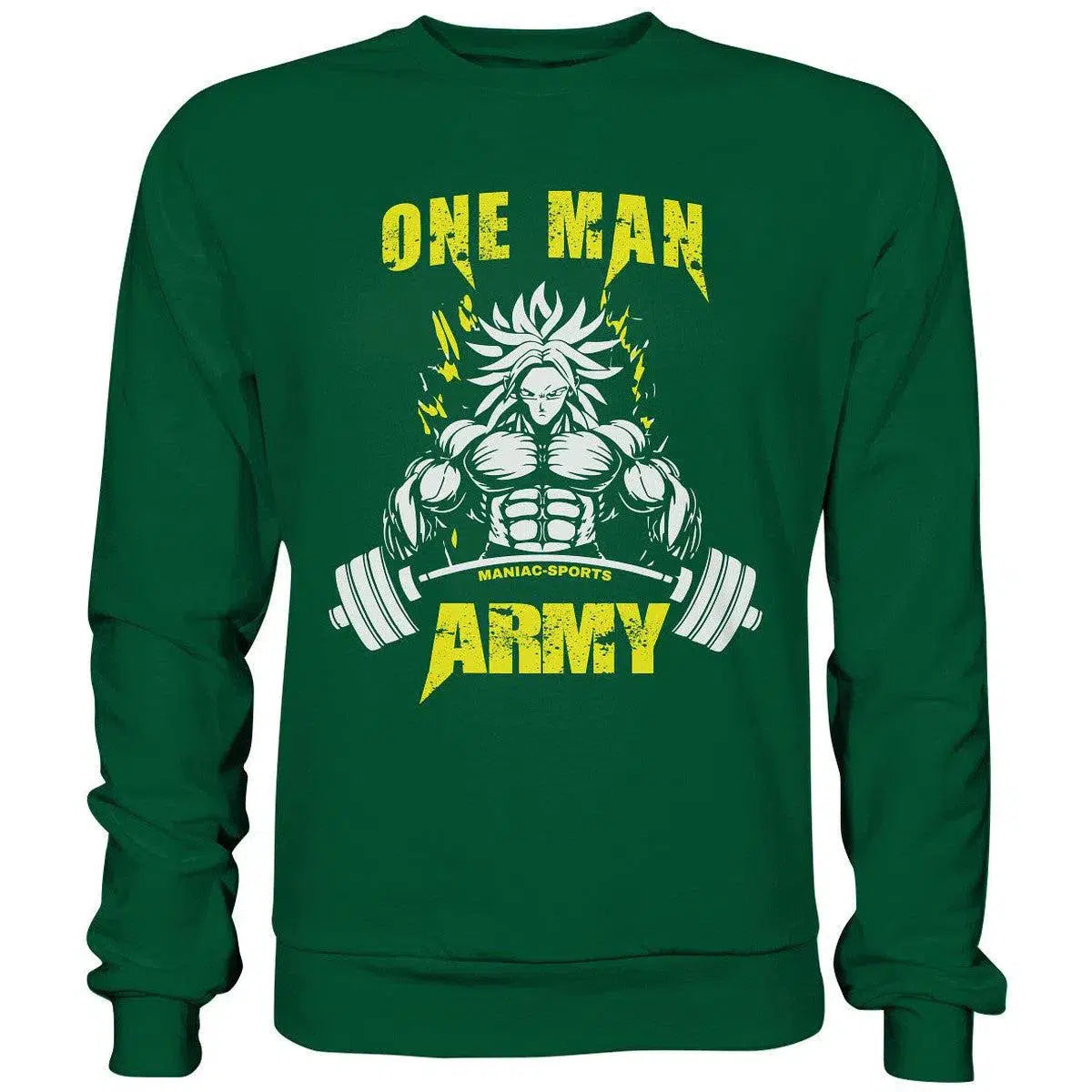One Man Army Sweatshirt-Sweatshirts-maniac-sports-Bottle Green-S-Maniac-Sports