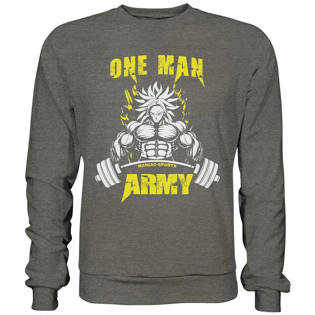One Man Army Sweatshirt-Sweatshirts-maniac-sports-Charcoal (Heather)-S-Maniac-Sports