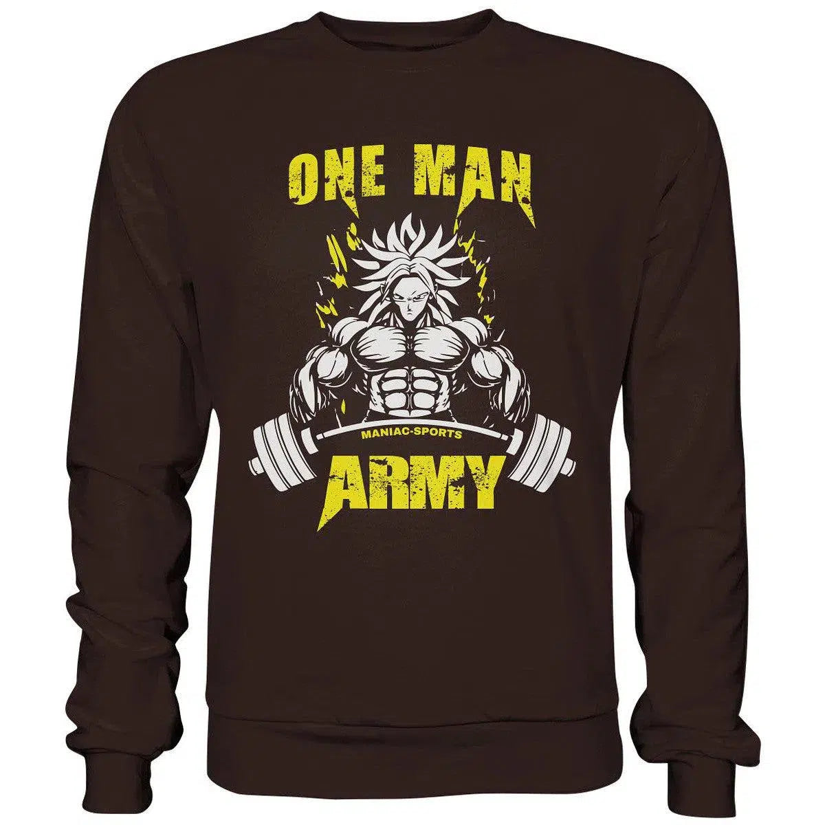 One Man Army Sweatshirt-Sweatshirts-maniac-sports-Hot Chocolate-S-Maniac-Sports