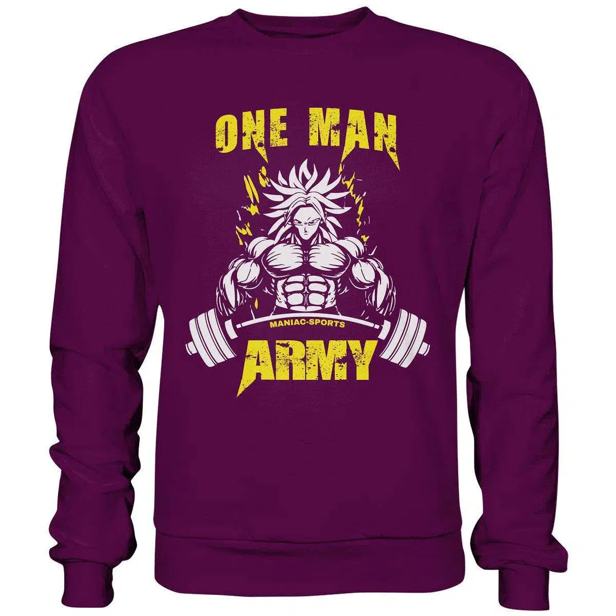 One Man Army Sweatshirt-Sweatshirts-maniac-sports-Plum-S-Maniac-Sports