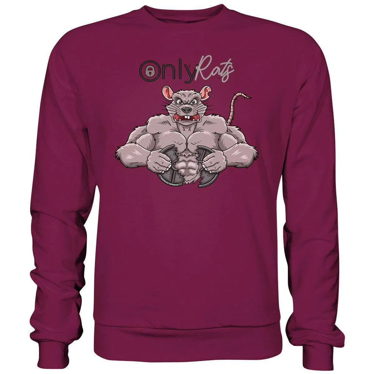 Only Rats Sweatshirt-Sweatshirts-Maniac-Sports-Burgundy-XS-Maniac-Sports