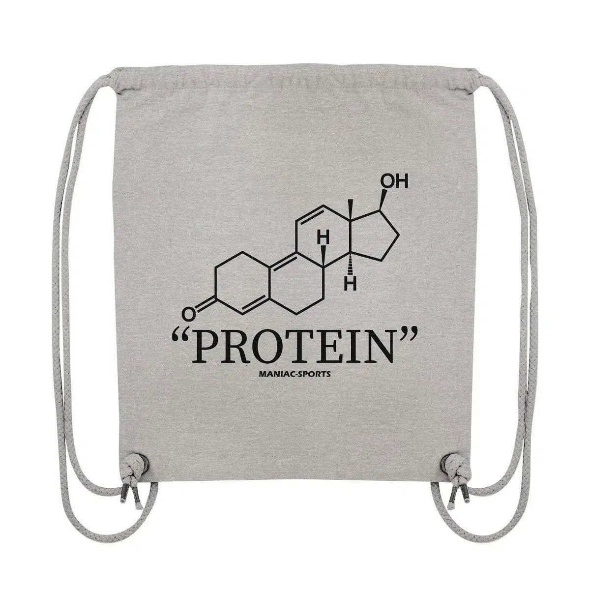 "PROTEIN" Gym-Bag-Taschen-maniac-sports-Heather Grey-ca. 38x42-Maniac-Sports