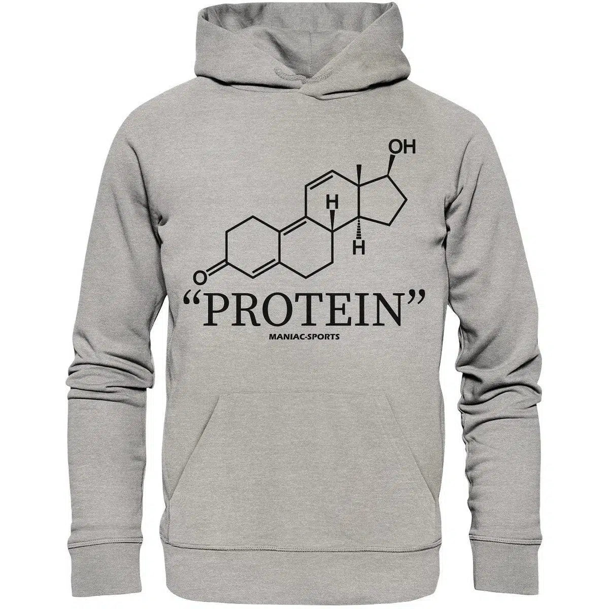 "PROTEIN" Hoodie-Hoodies-maniac-sports-Heather Grey-XS-Maniac-Sports