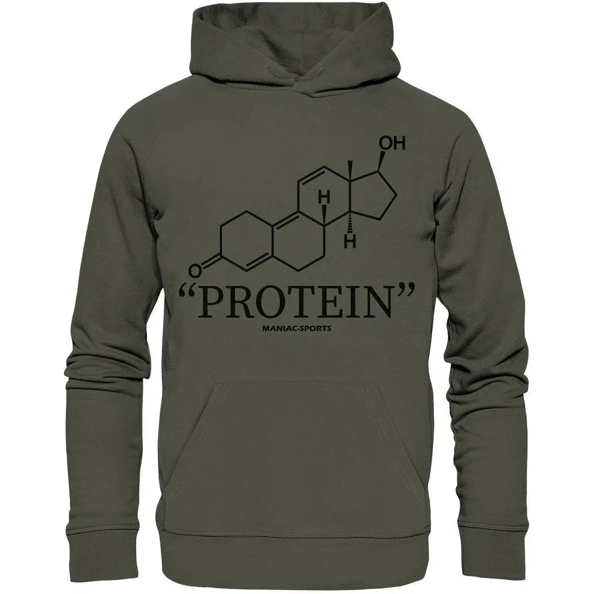 "PROTEIN" Hoodie-Hoodies-maniac-sports-Khaki-XS-Maniac-Sports