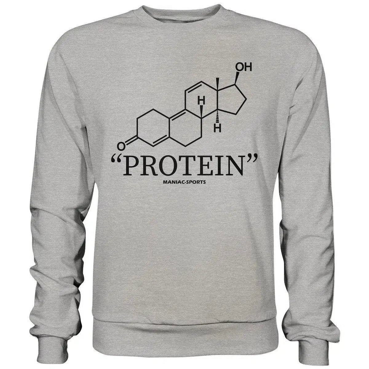 "PROTEIN" Sweatshirt-Sweatshirts-maniac-sports-Heather Grey-S-Maniac-Sports