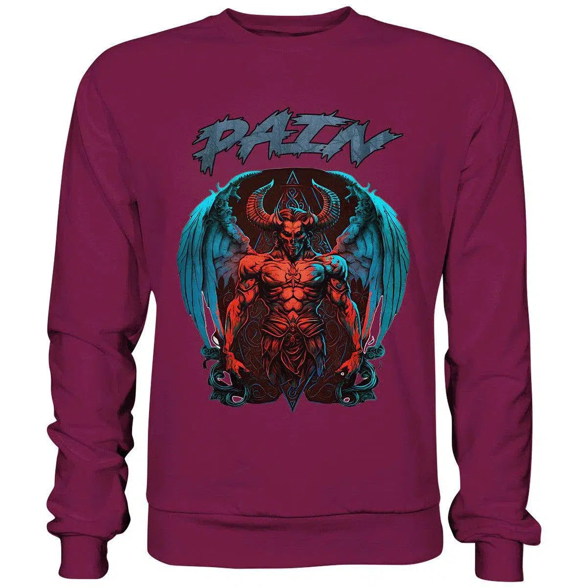 Pain Sweatshirt-Sweatshirts-maniac-sports-Burgundy-S-Maniac-Sports