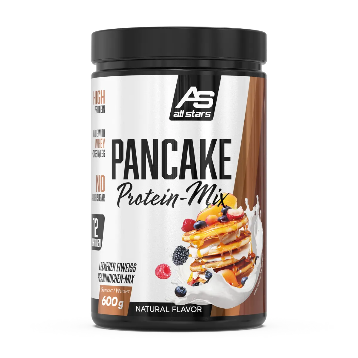 Pancake Protein-Mix 600g Dose-Low Carb Lebensmittel-All Stars-Maniac-Sports