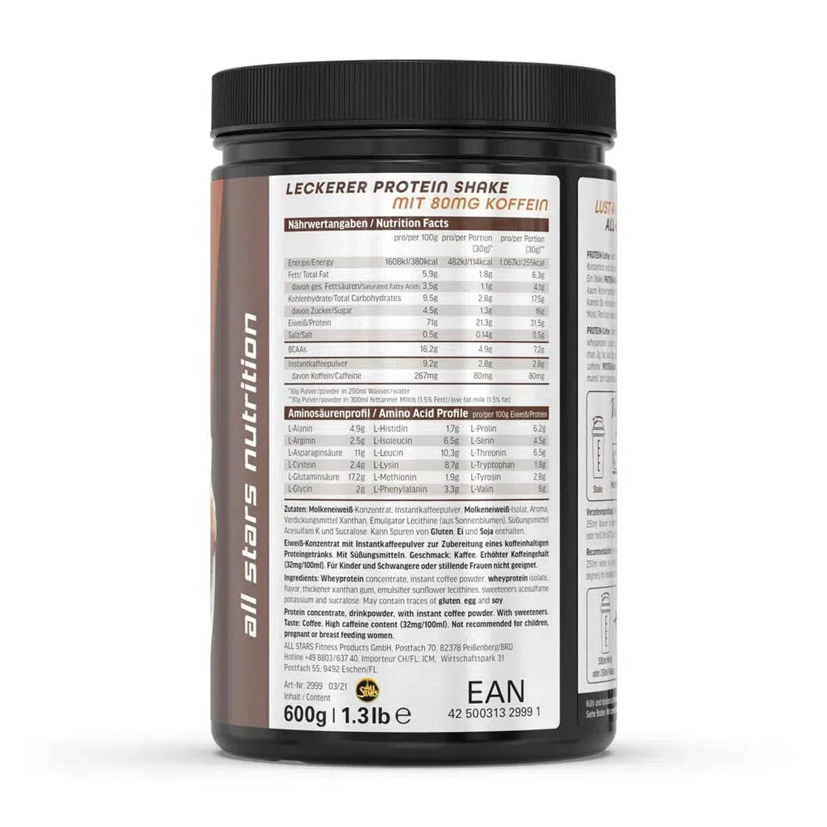 Protein Coffee 600g Dose-Whey Protein-All Stars-Maniac-Sports