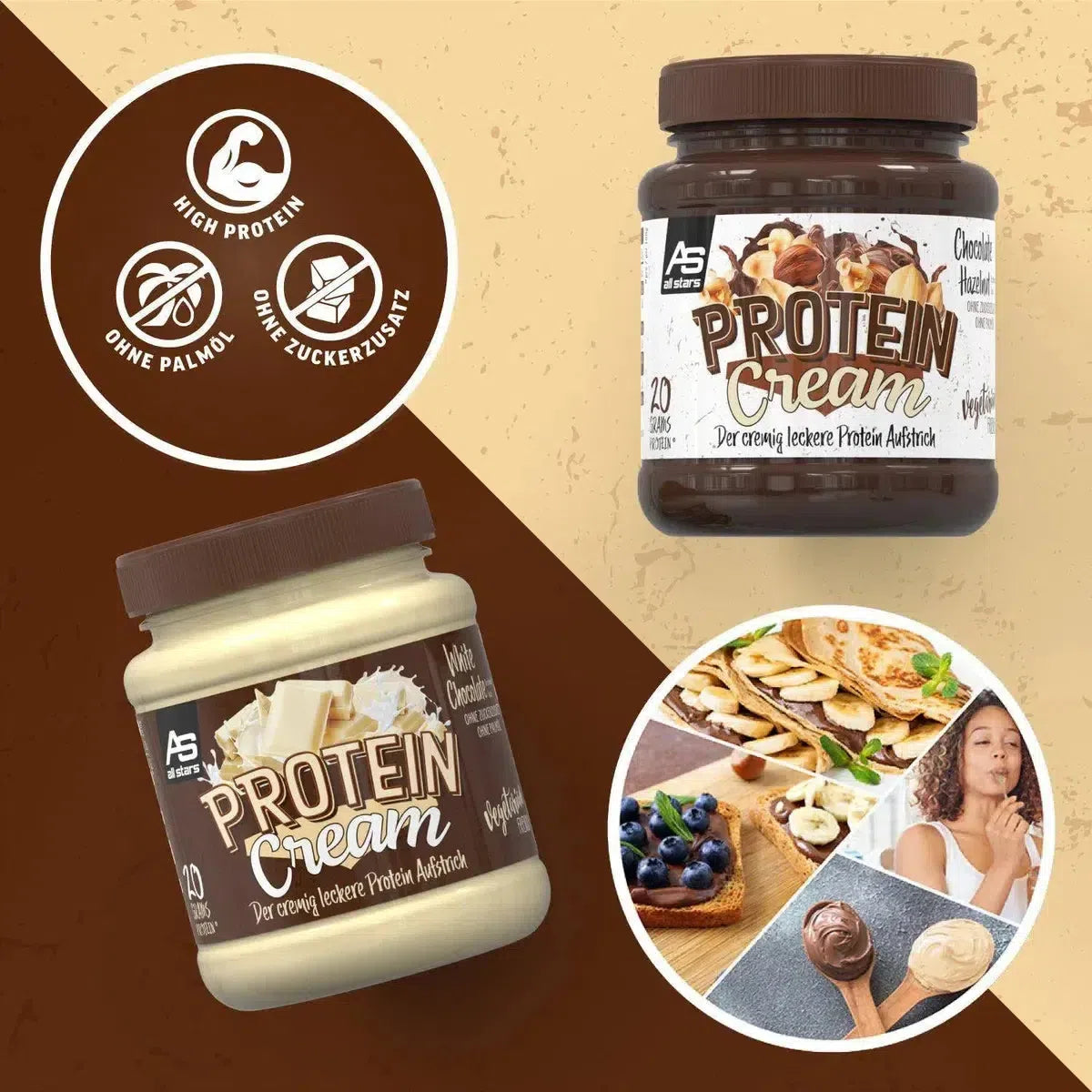 Protein Cream 330g-Low Carb Lebensmittel-All Stars-Chocolate Hazelnut-Maniac-Sports