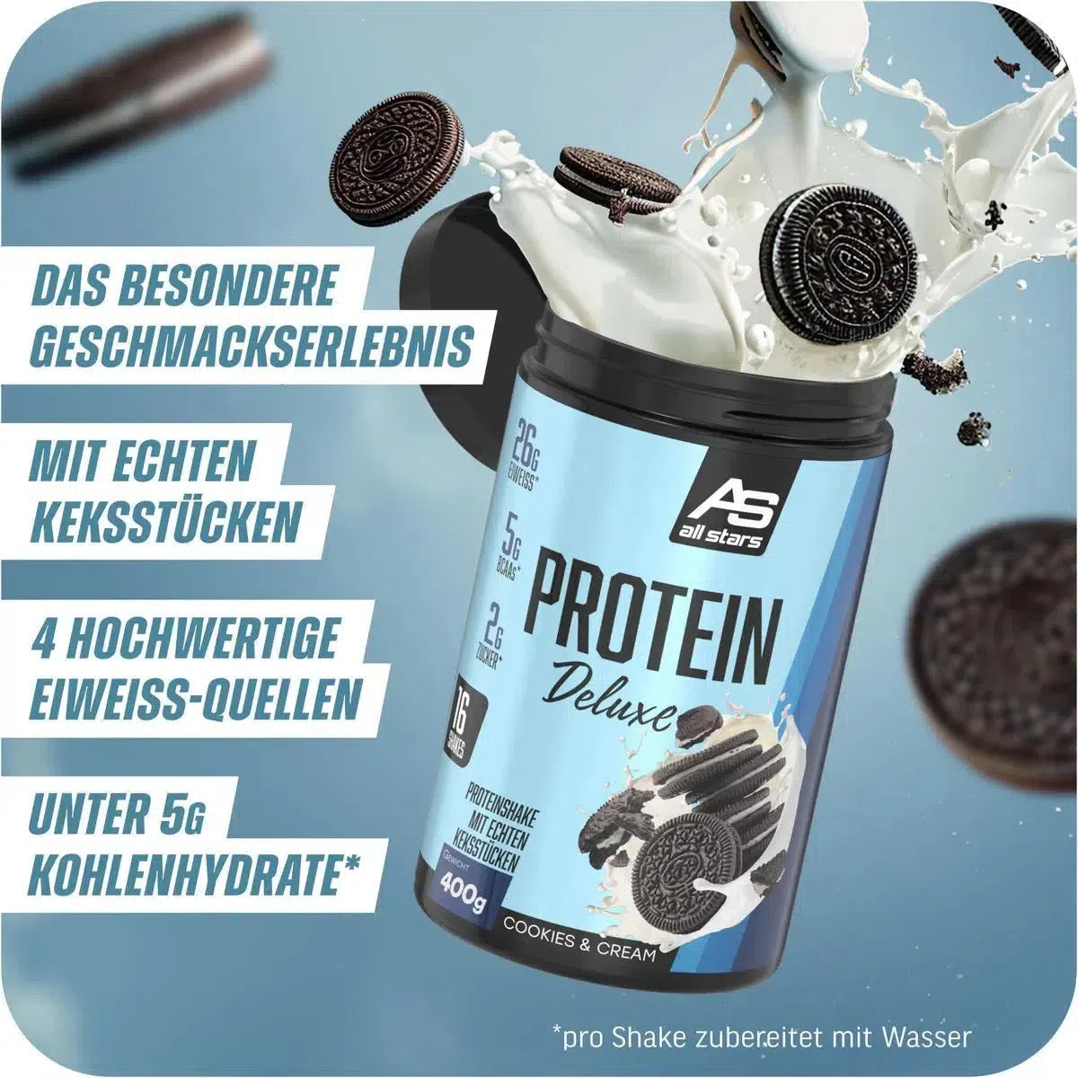 Protein Deluxe 400g Dose-Whey Isolat-All Stars-Cookies & Cream-Maniac-Sports