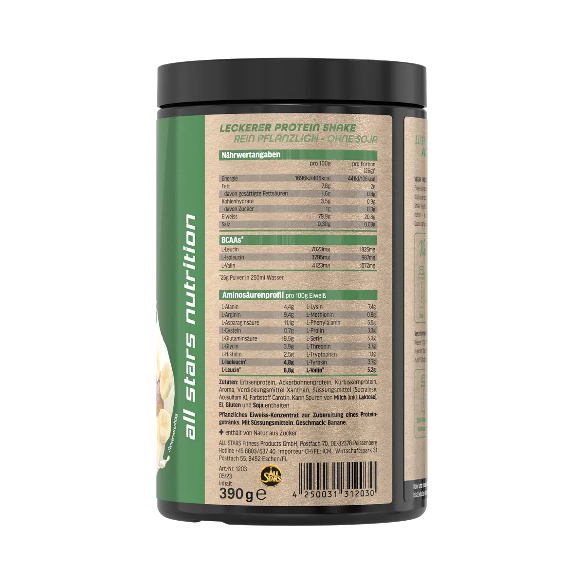 Vegan Protein 390g Dose-Veganes Protein-All Stars-Banana Bread-Maniac-Sports