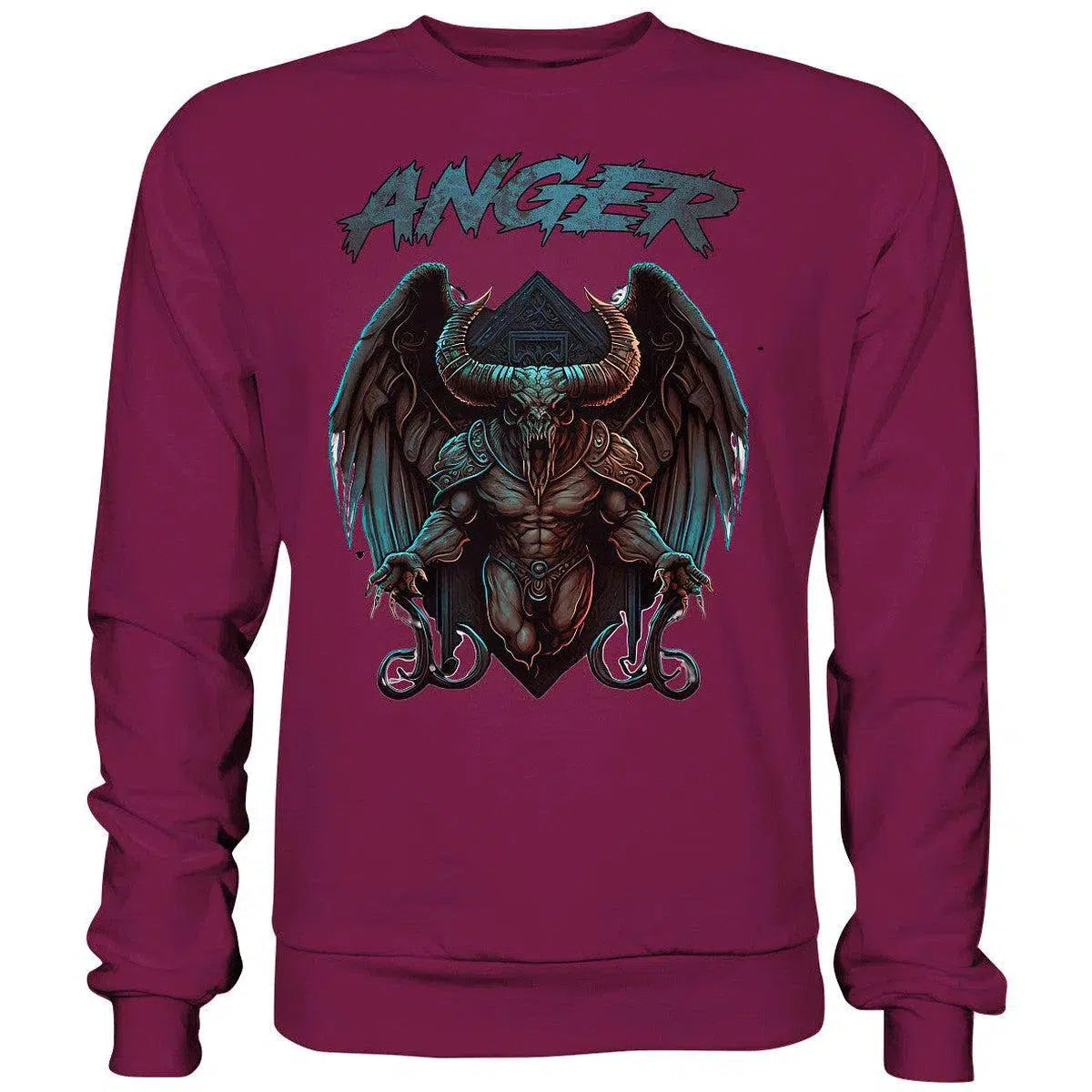 Anger Sweatshirt-Sweatshirts-maniac-sports-Burgundy-S-Maniac-Sports