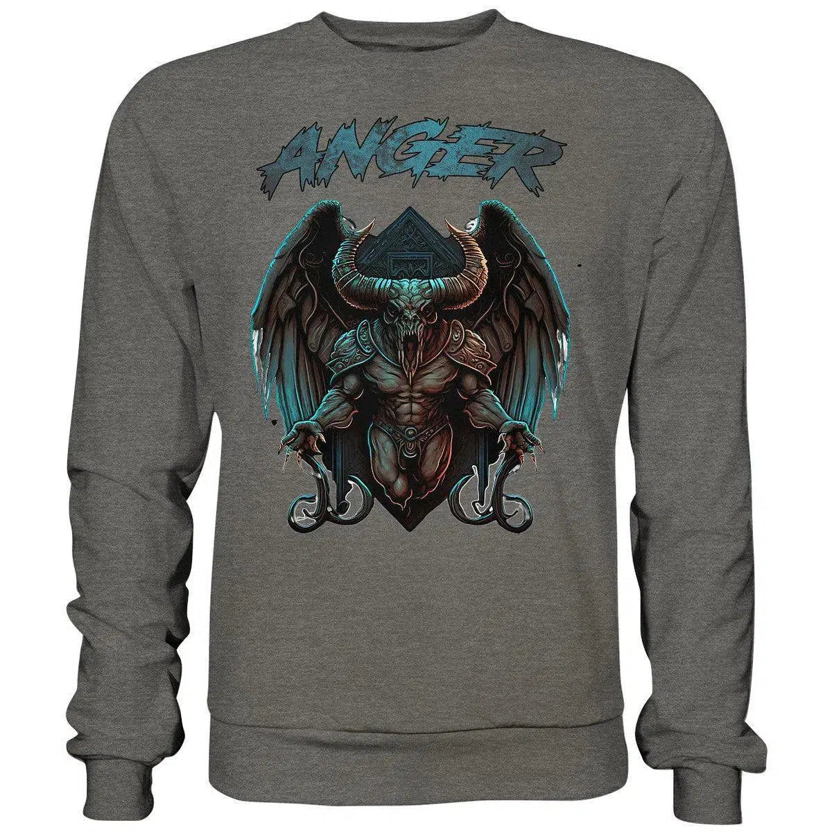 Anger Sweatshirt-Sweatshirts-maniac-sports-Charcoal (Heather)-S-Maniac-Sports